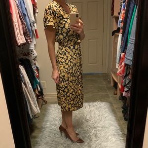 Banana republic marigold and blue dress